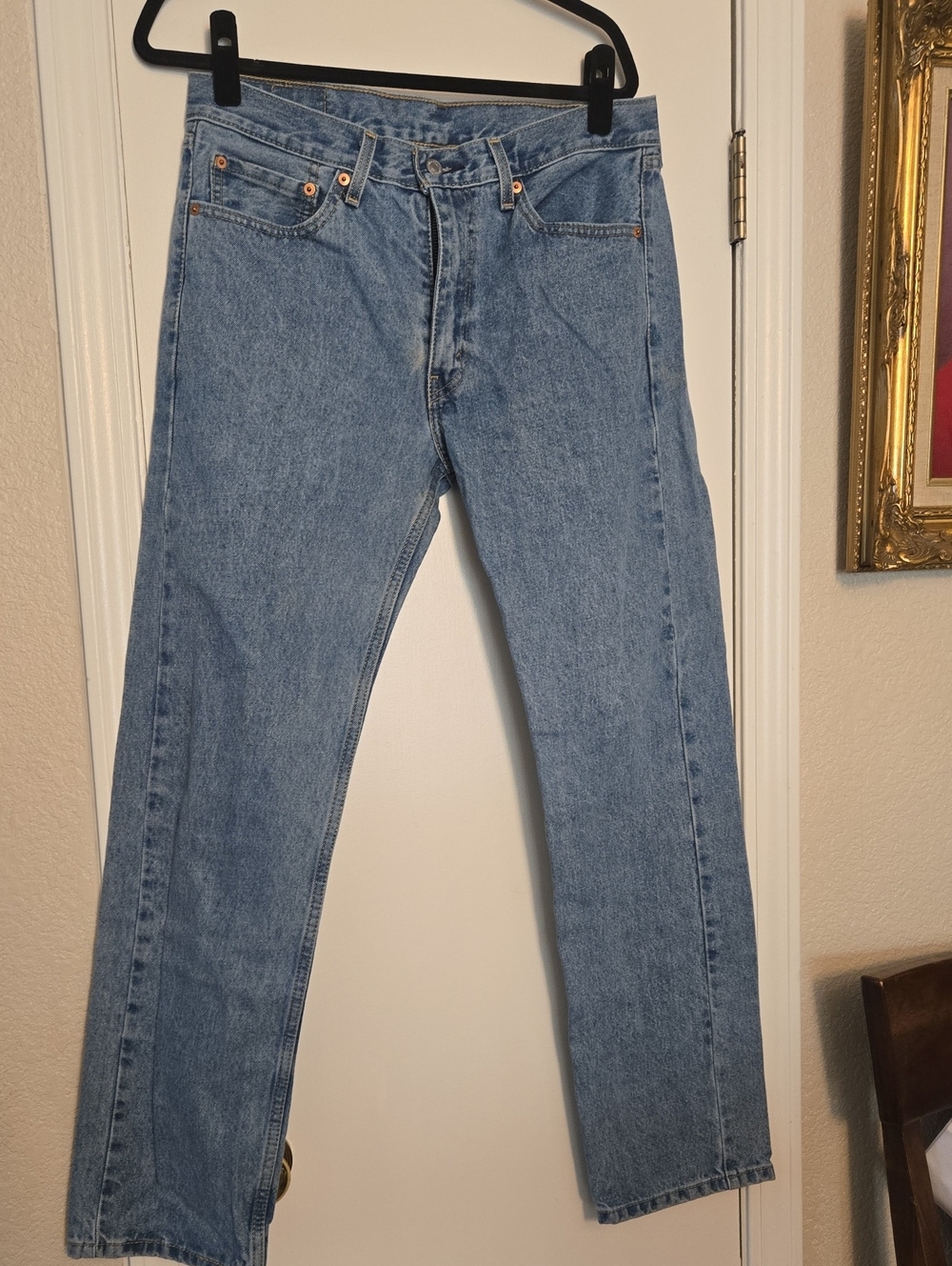 Levis 505 Classic Men's Light Blue Straight-Leg Jeans 33x32